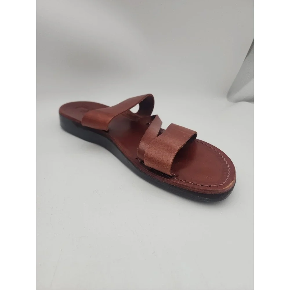 100% Leather Old Abraham Jerusalem Artisan Handmade Jesus Sandals EU 46 US 12